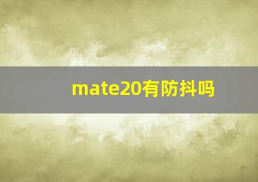 mate20有防抖吗