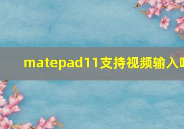 matepad11支持视频输入吗