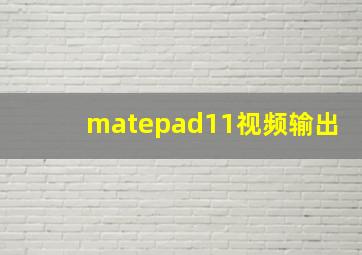 matepad11视频输出