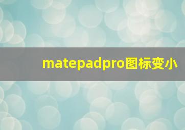 matepadpro图标变小