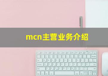 mcn主营业务介绍