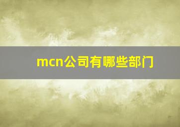 mcn公司有哪些部门