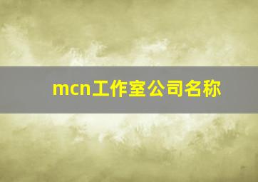 mcn工作室公司名称