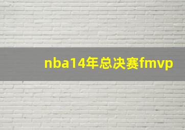 nba14年总决赛fmvp