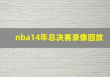 nba14年总决赛录像回放