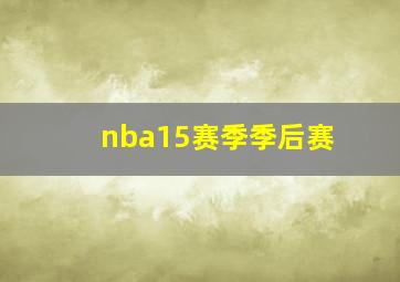 nba15赛季季后赛