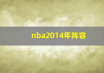 nba2014年阵容