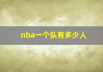 nba一个队有多少人