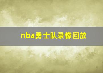 nba勇士队录像回放