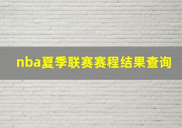 nba夏季联赛赛程结果查询