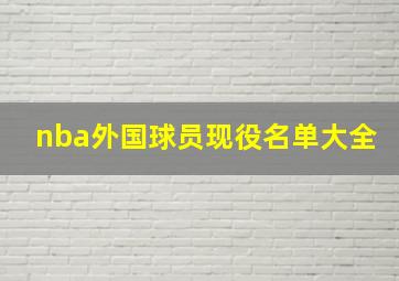 nba外国球员现役名单大全