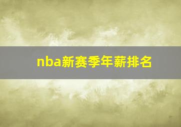 nba新赛季年薪排名