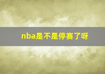 nba是不是停赛了呀