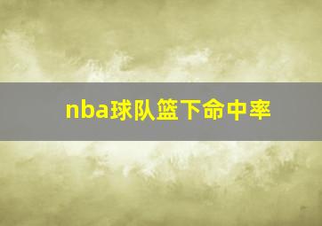 nba球队篮下命中率