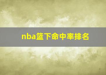 nba篮下命中率排名