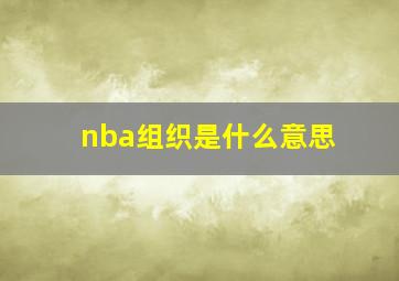 nba组织是什么意思