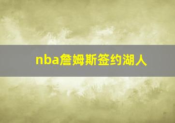 nba詹姆斯签约湖人