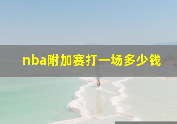 nba附加赛打一场多少钱