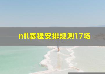 nfl赛程安排规则17场