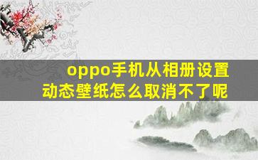 oppo手机从相册设置动态壁纸怎么取消不了呢