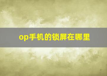 op手机的锁屏在哪里