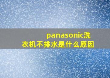 panasonic洗衣机不排水是什么原因