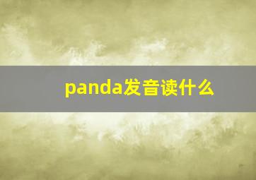 panda发音读什么