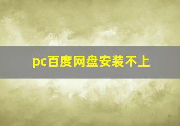 pc百度网盘安装不上