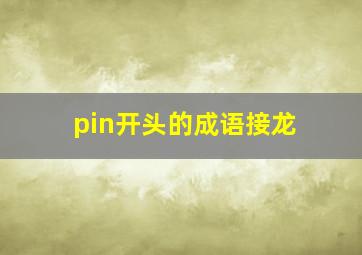 pin开头的成语接龙