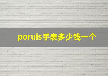 poruis手表多少钱一个