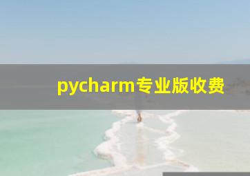 pycharm专业版收费