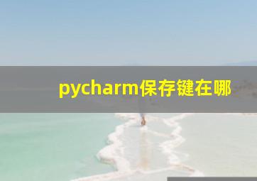 pycharm保存键在哪