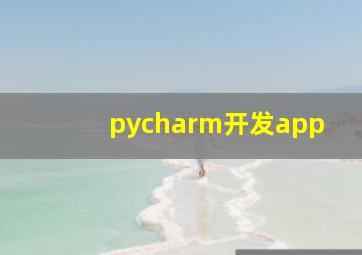 pycharm开发app