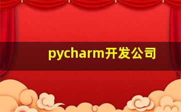 pycharm开发公司