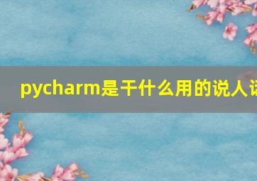 pycharm是干什么用的说人话