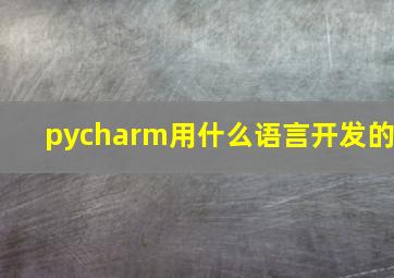 pycharm用什么语言开发的