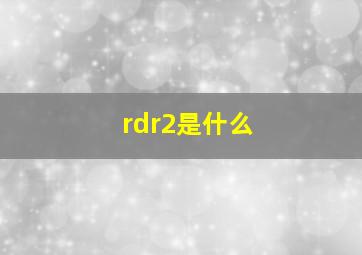 rdr2是什么