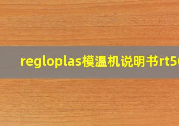 regloplas模温机说明书rt50