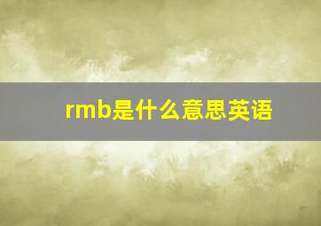 rmb是什么意思英语