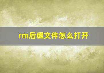 rm后缀文件怎么打开