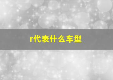 r代表什么车型