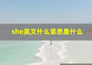 she英文什么意思是什么