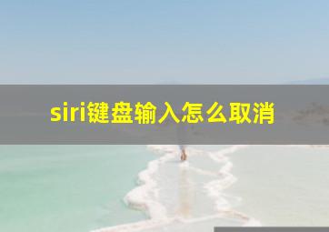 siri键盘输入怎么取消