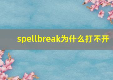 spellbreak为什么打不开