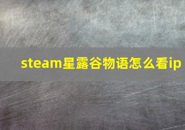 steam星露谷物语怎么看ip