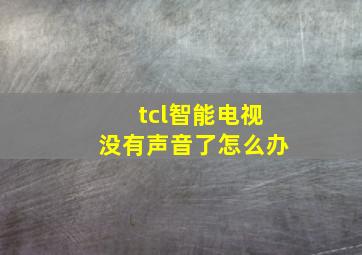 tcl智能电视没有声音了怎么办