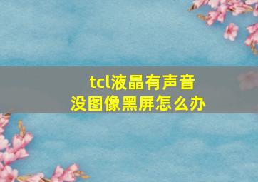 tcl液晶有声音没图像黑屏怎么办