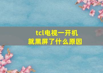 tcl电视一开机就黑屏了什么原因