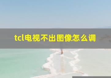 tcl电视不出图像怎么调