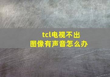 tcl电视不出图像有声音怎么办